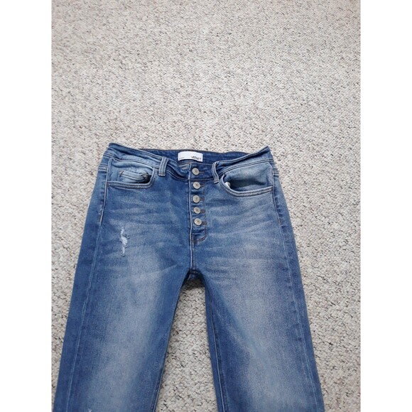 Buckle Vervet Women's High Rise Exposed Button Fly Ripped Distressed skinny 30 - Picture 2 of 5